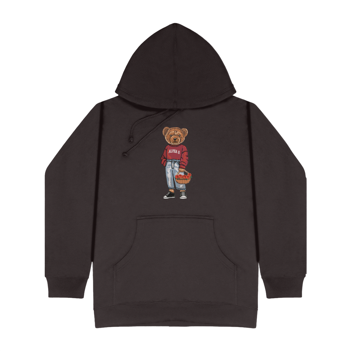 Alpha Omicron Pi Flowers Embroidered Hoodie