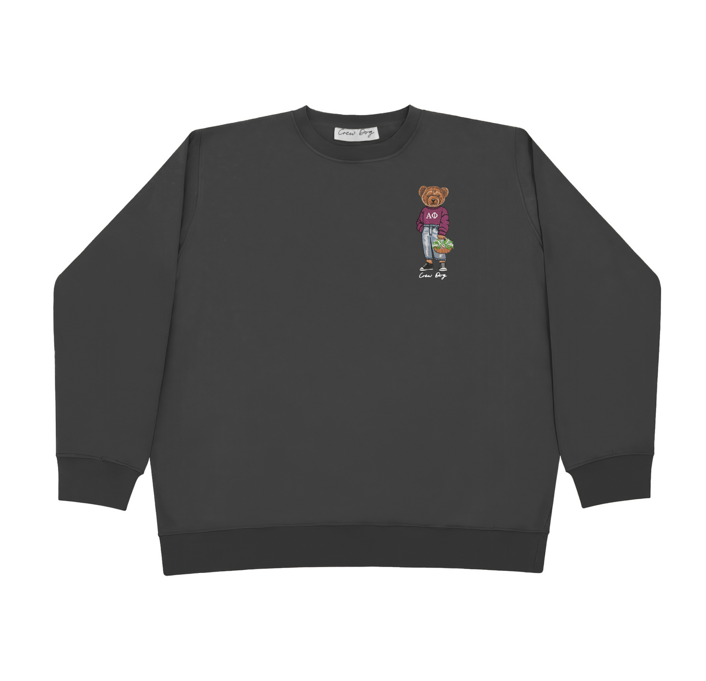 ΑΦ Flowers Embroidered Crewneck