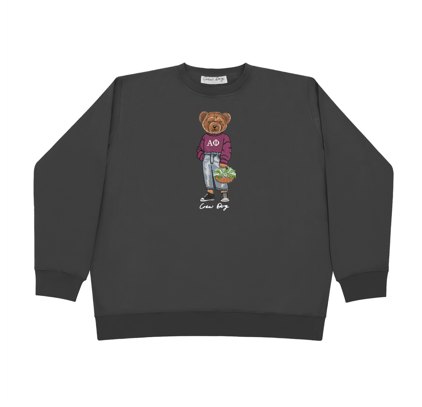 ΑΦ Flowers Embroidered Crewneck