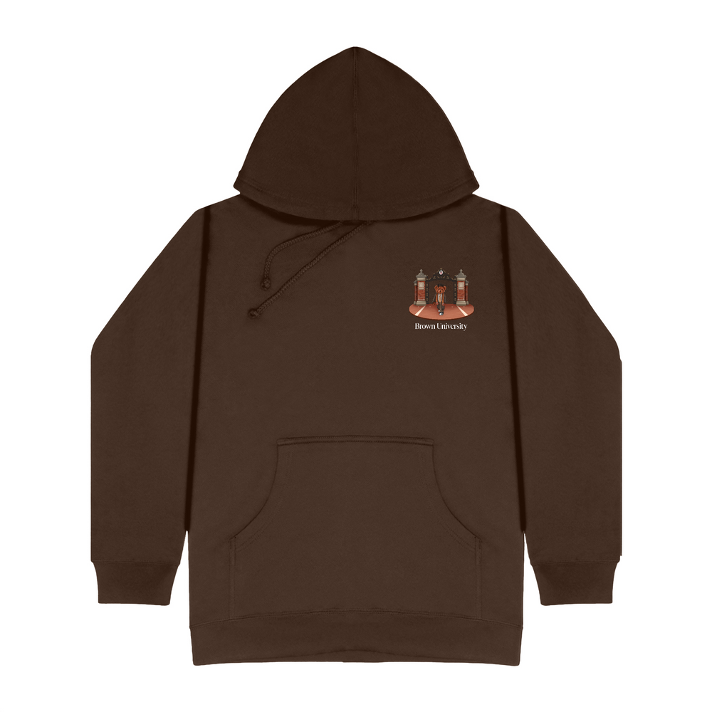 
                      
                        Brown Ceremonial Gates 2 Screen-printed Hoodie
                      
                    