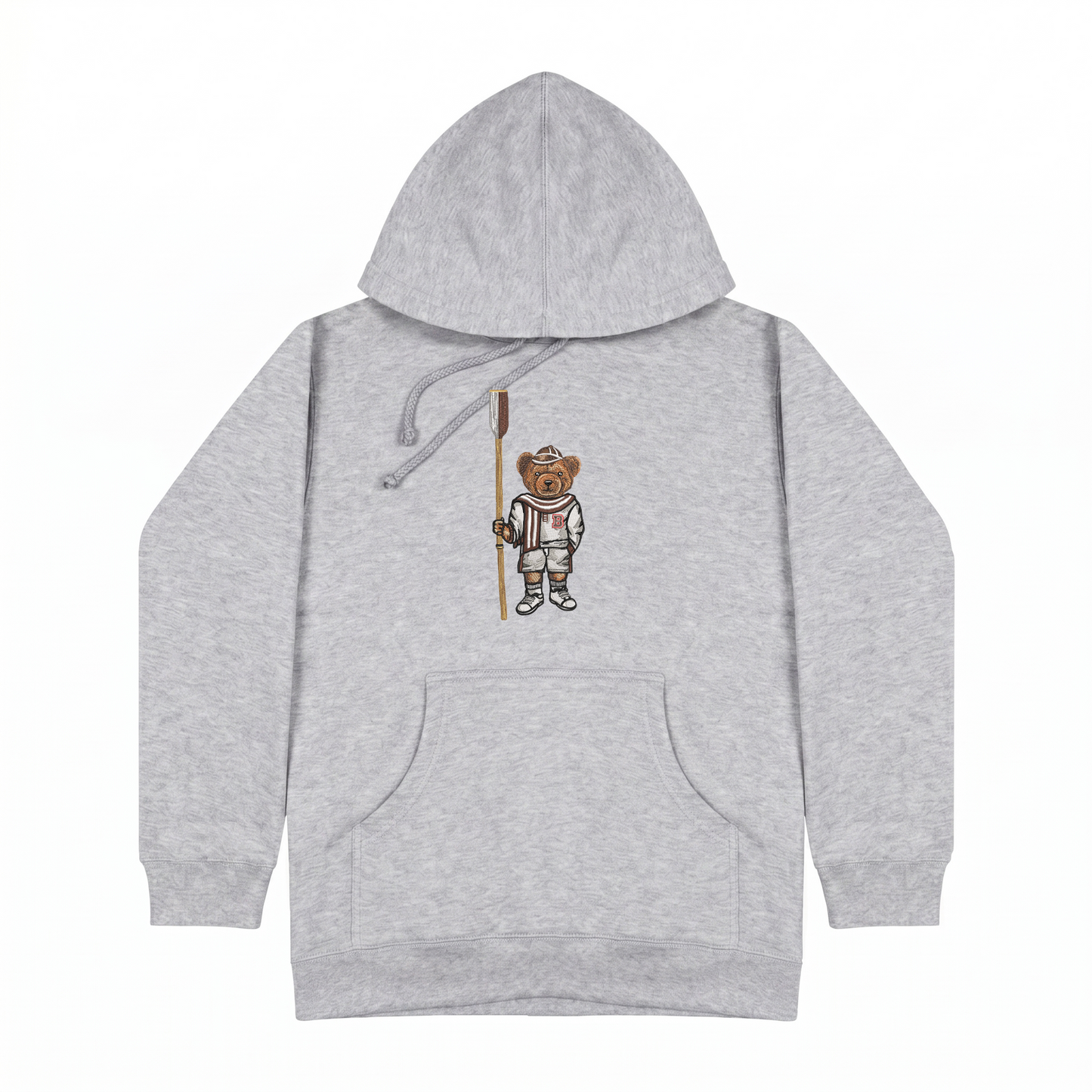Brown Crew Embroidered Hoodie
