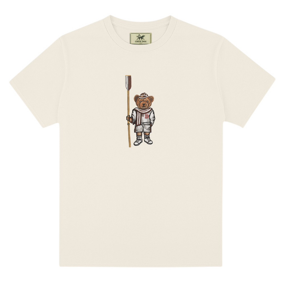 Brown Crew Embroidered Tee