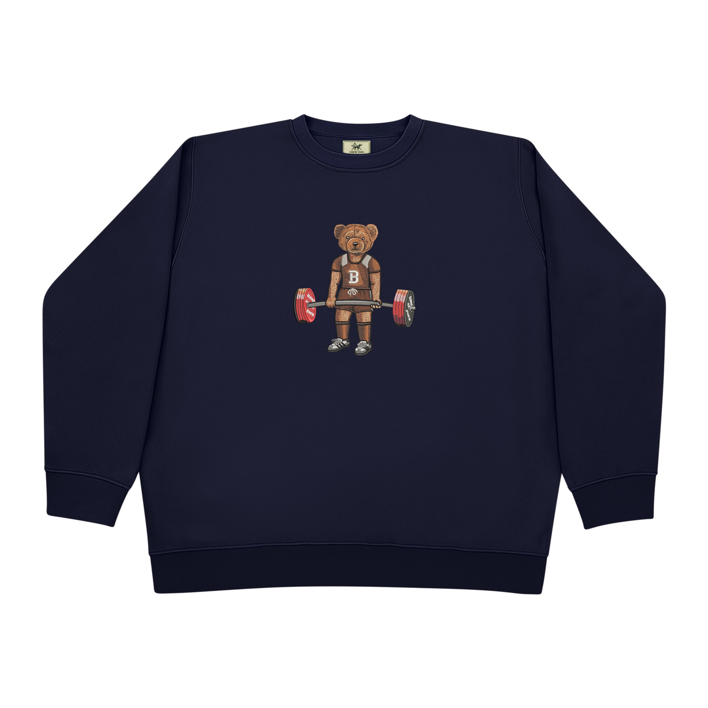 Brown Deadlifting Embroidered Crewneck