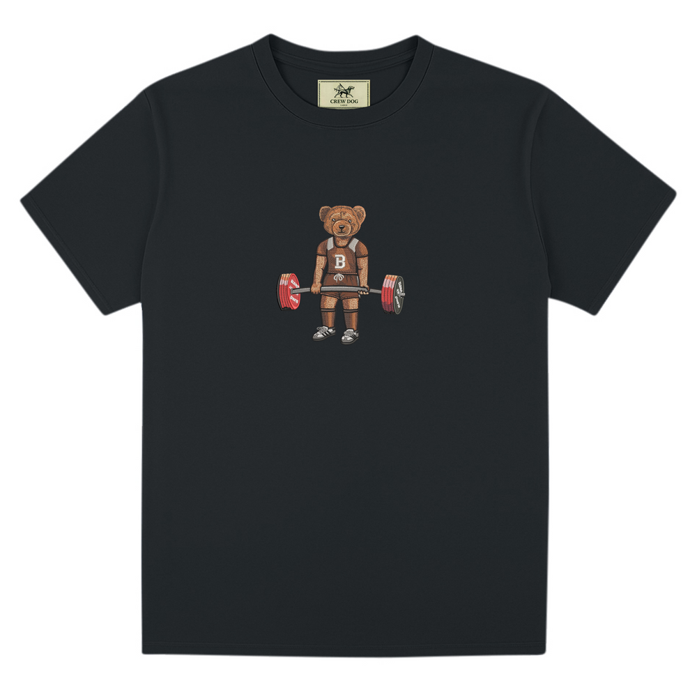 Brown Deadlifting Embroidered Tee
