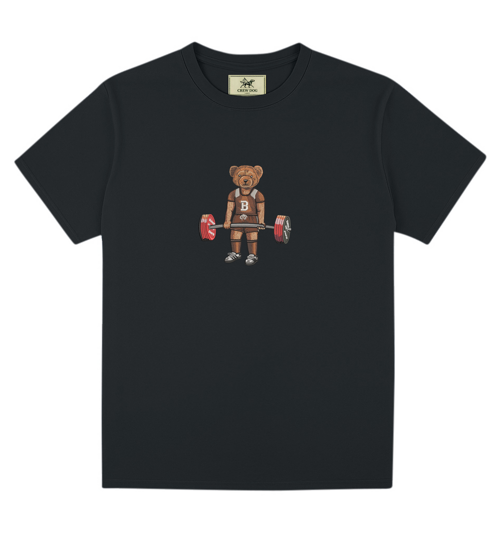 Brown Deadlifting Embroidered Tee