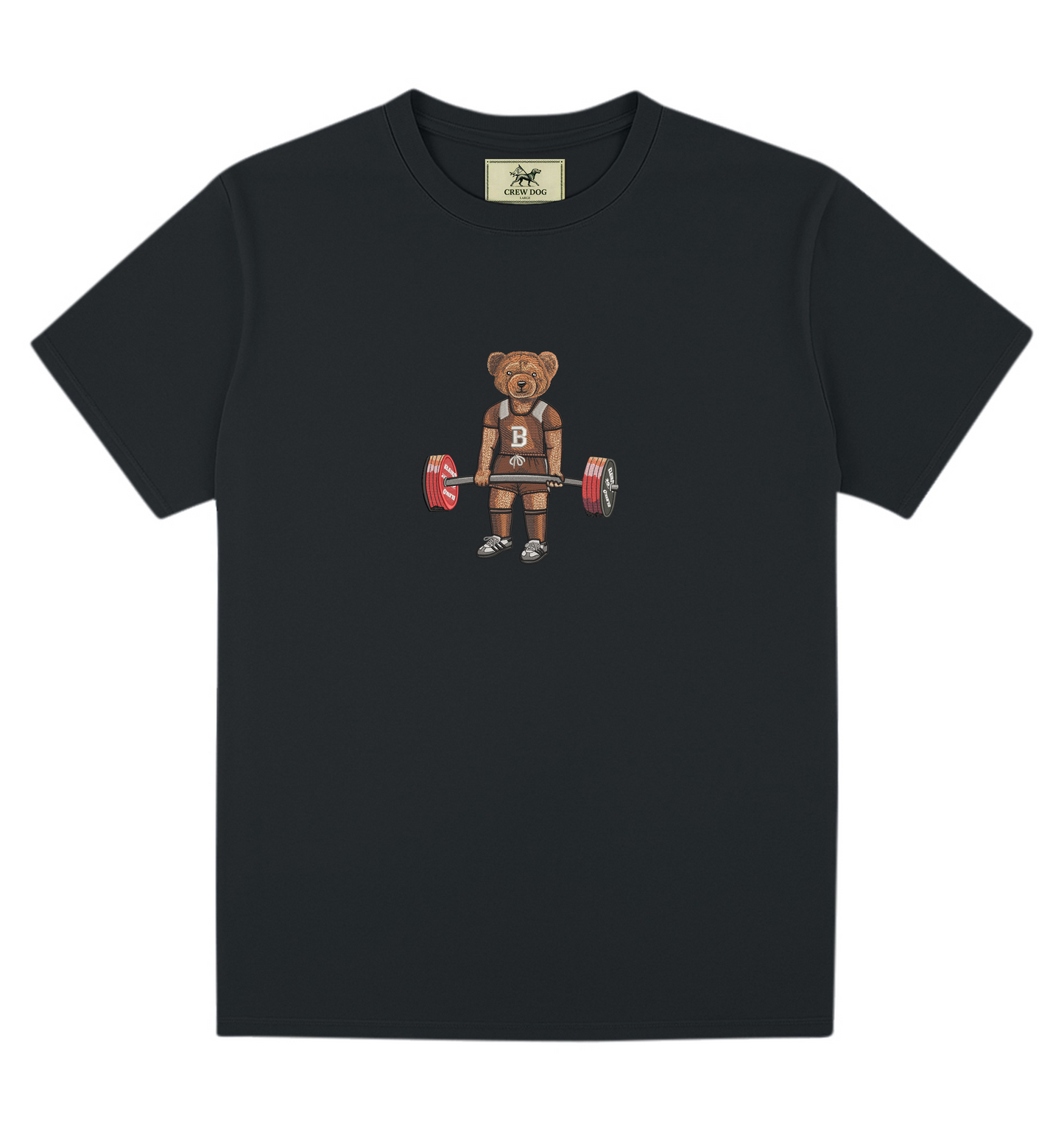 Brown Deadlifting Embroidered Tee