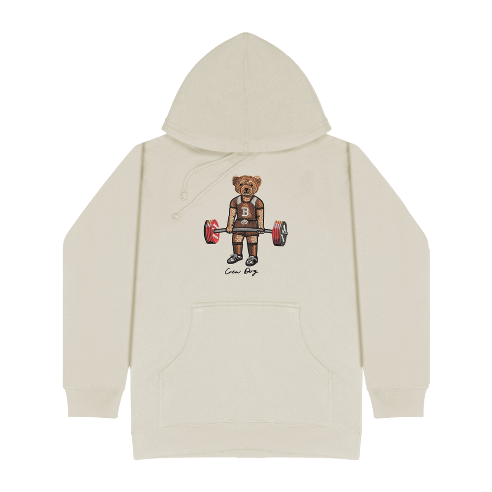 Brown Deadlifting Embroidered Hoodie