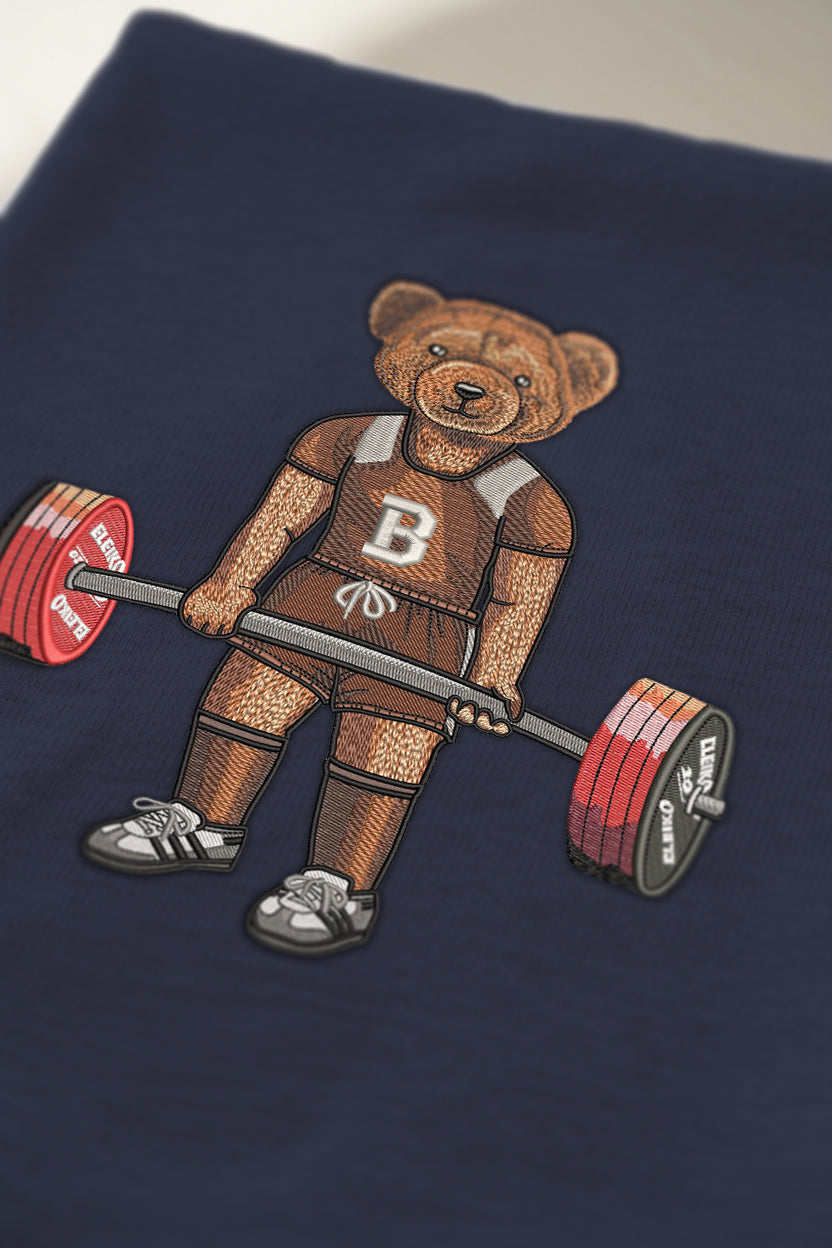 Brown Deadlifting Embroidered Crewneck