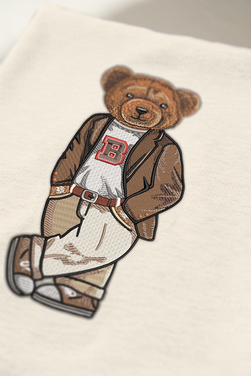 Brown Original Embroidered Hoodie