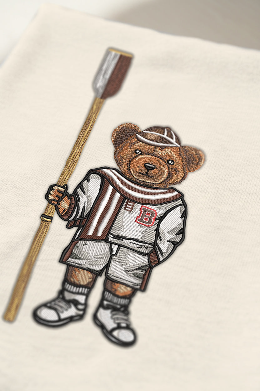 Brown Crew Embroidered Tee