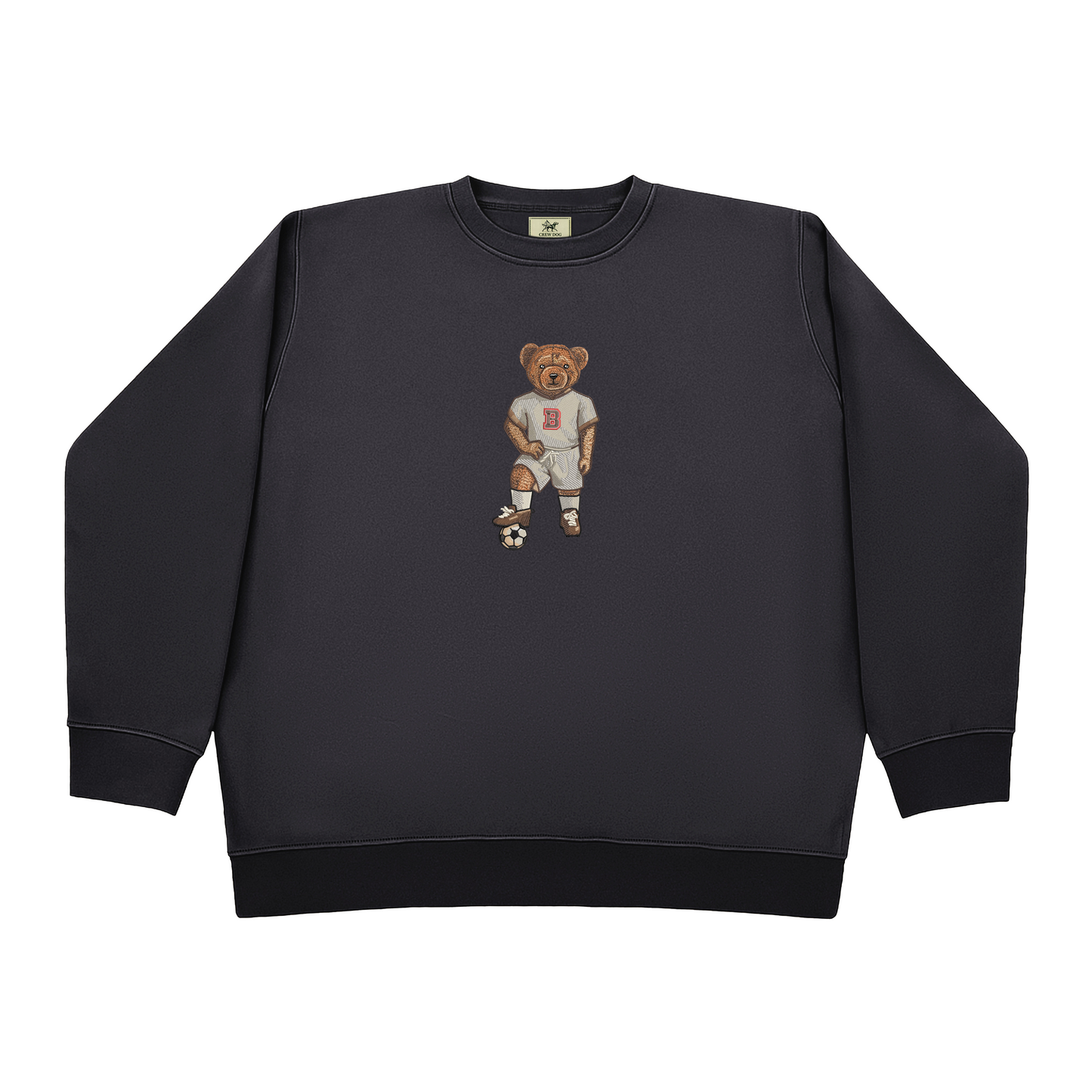 Brown Soccer Embroidered Crewneck