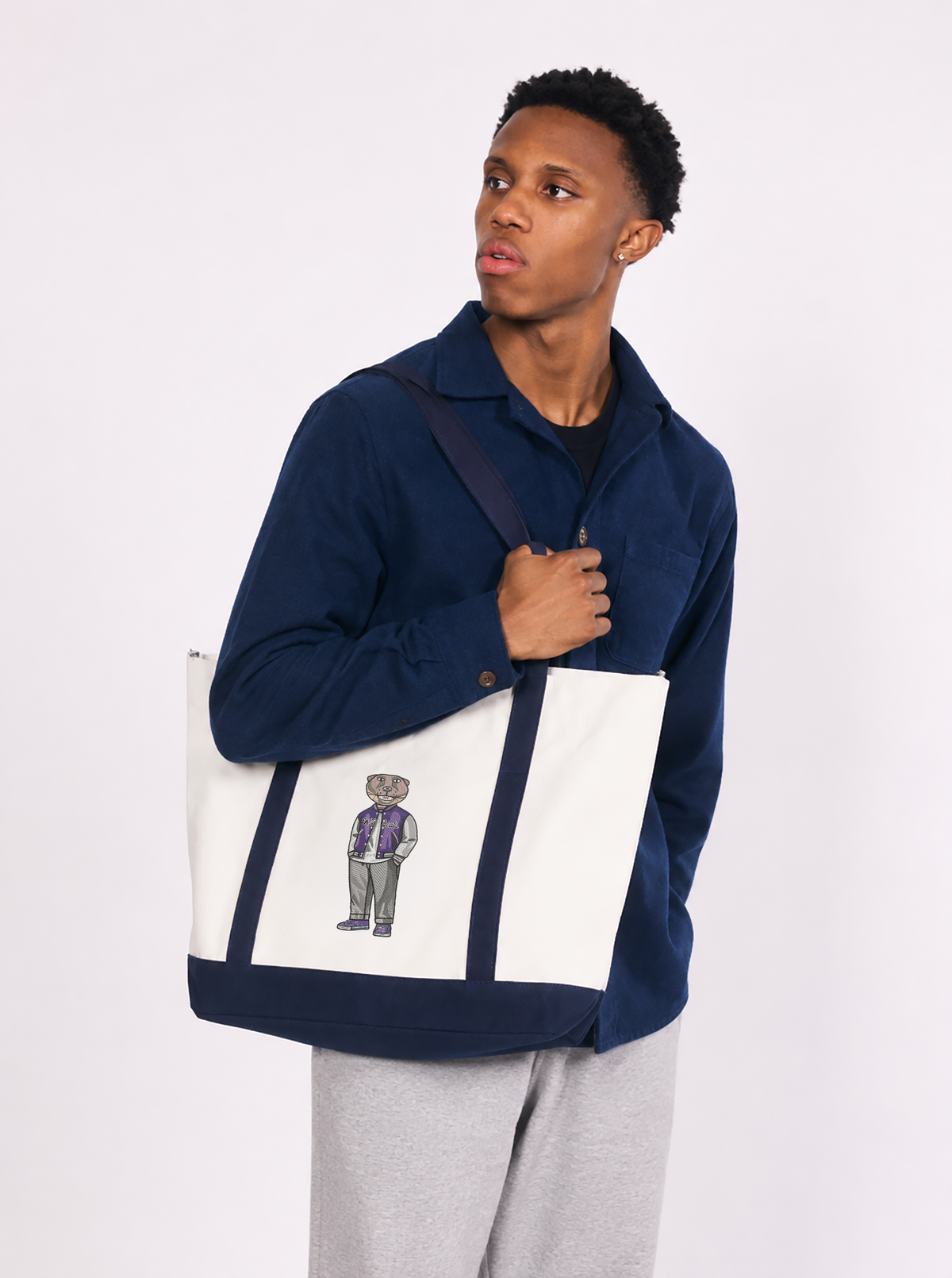 Kansas State Varsity Embroidered Tote Bag