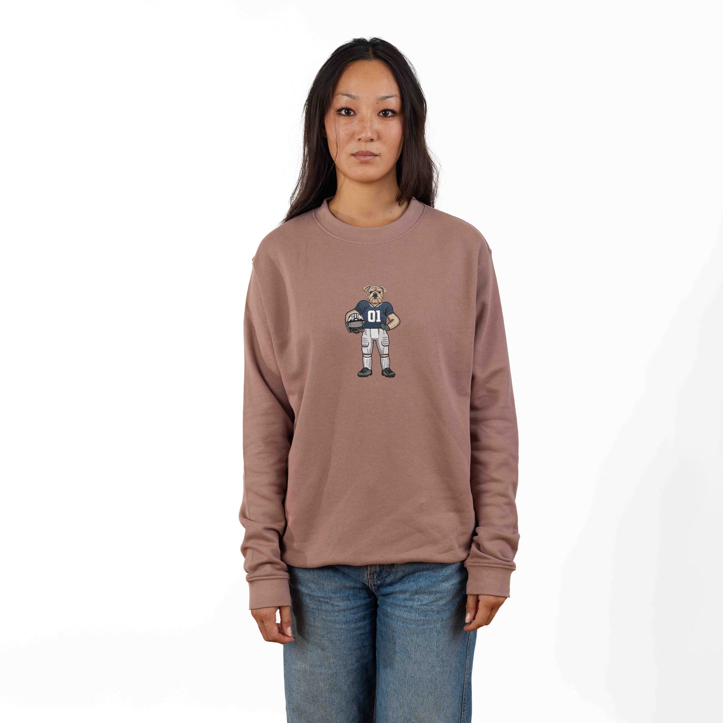 Yale Football (Helmet Off) Embroidered Crewneck