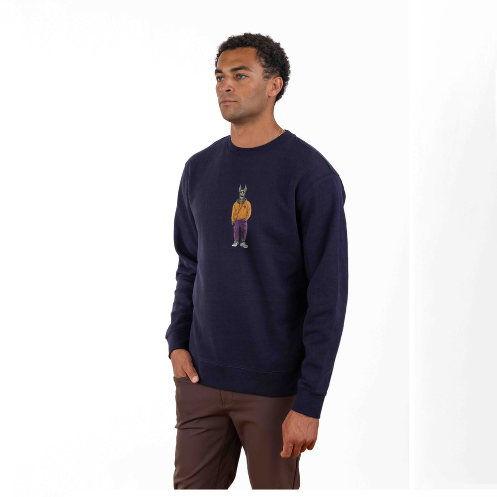 University of Albany Headphones Embroidered Crewneck