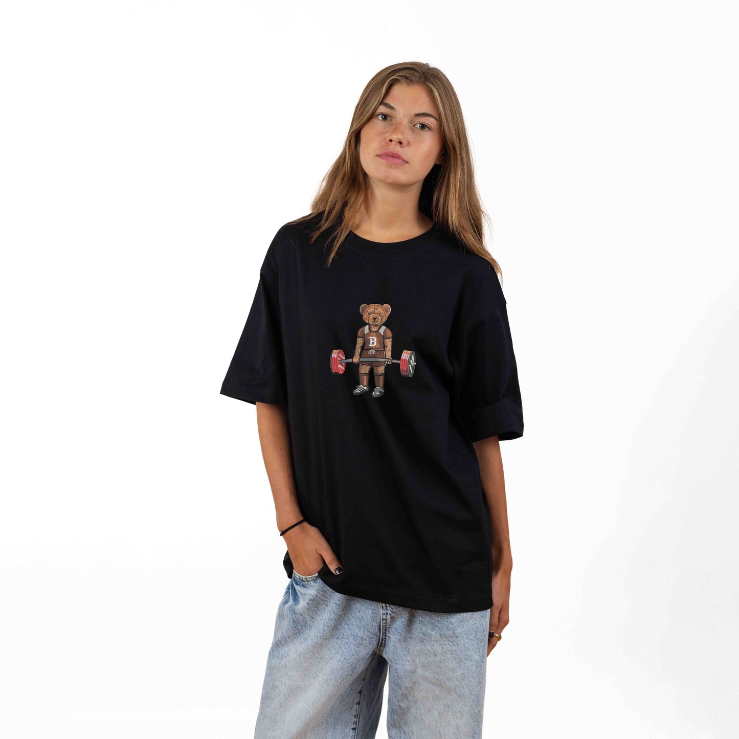 Brown Deadlifting Embroidered Tee