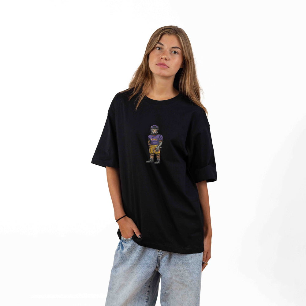 LSU Football Embroidered Tee