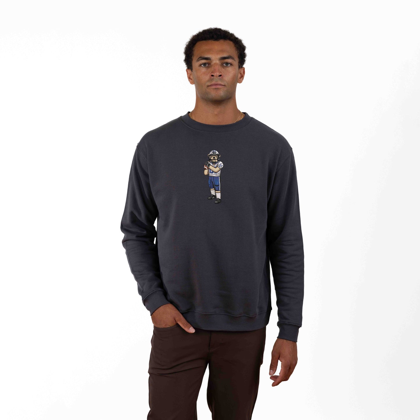 Yale Football (Helmet On) Embroidered Crewneck