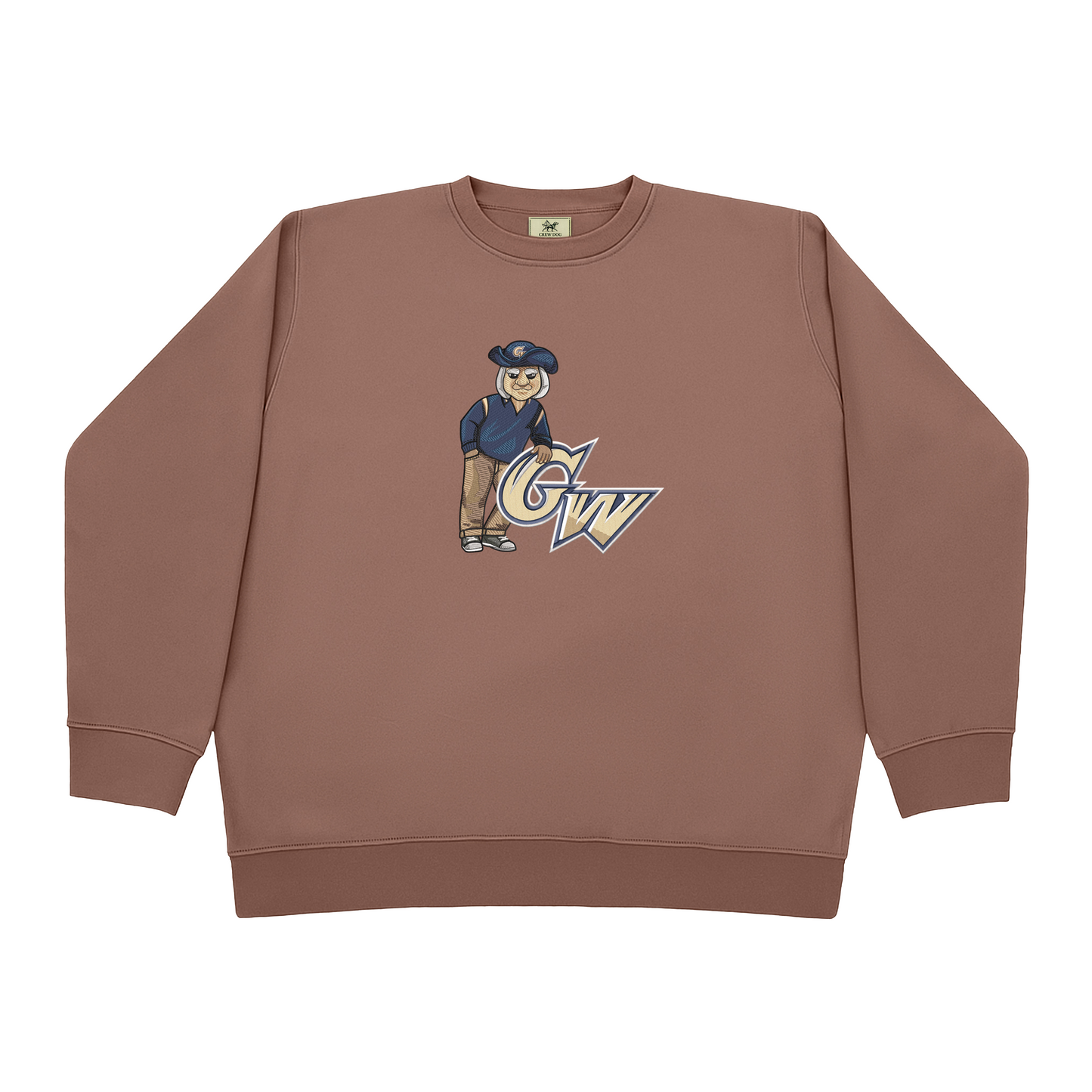 George Washington Block Letter Embroidered Crewneck