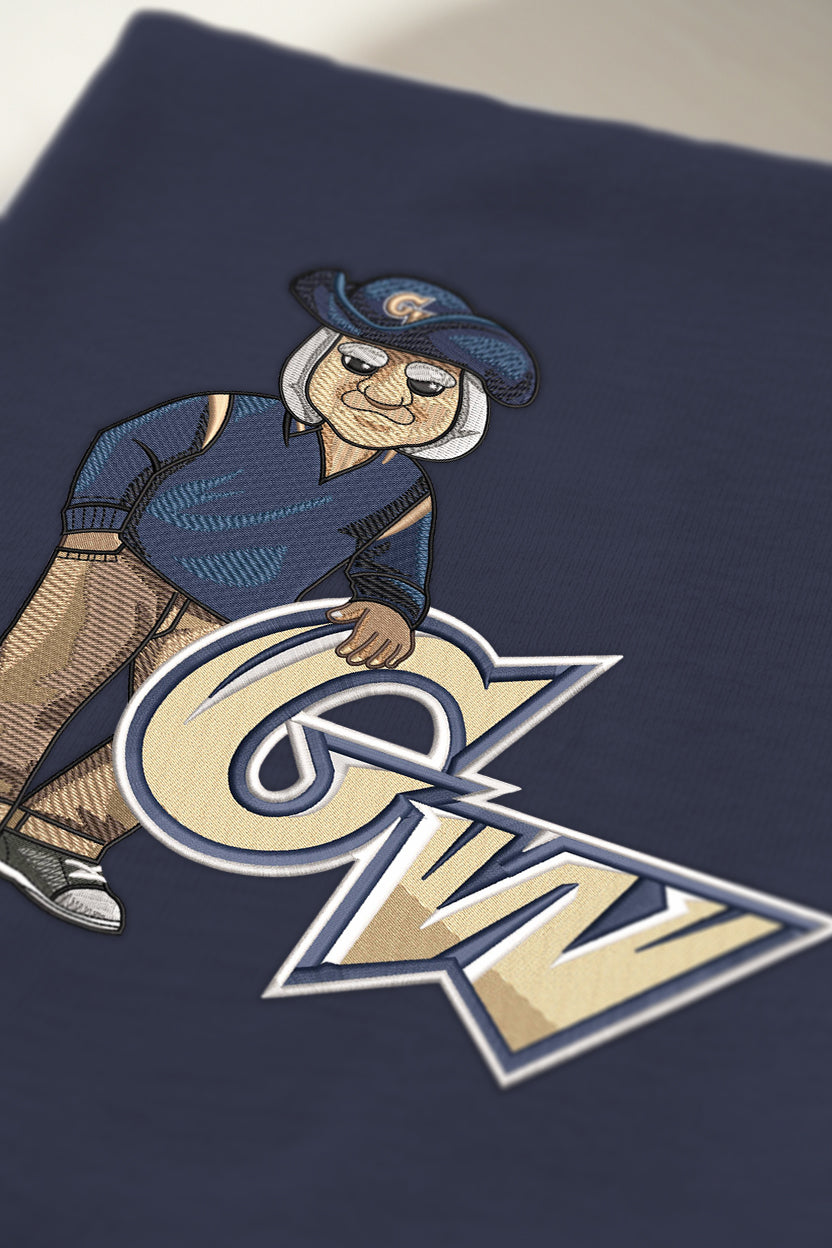 George Washington Block Letter Embroidered Hoodie