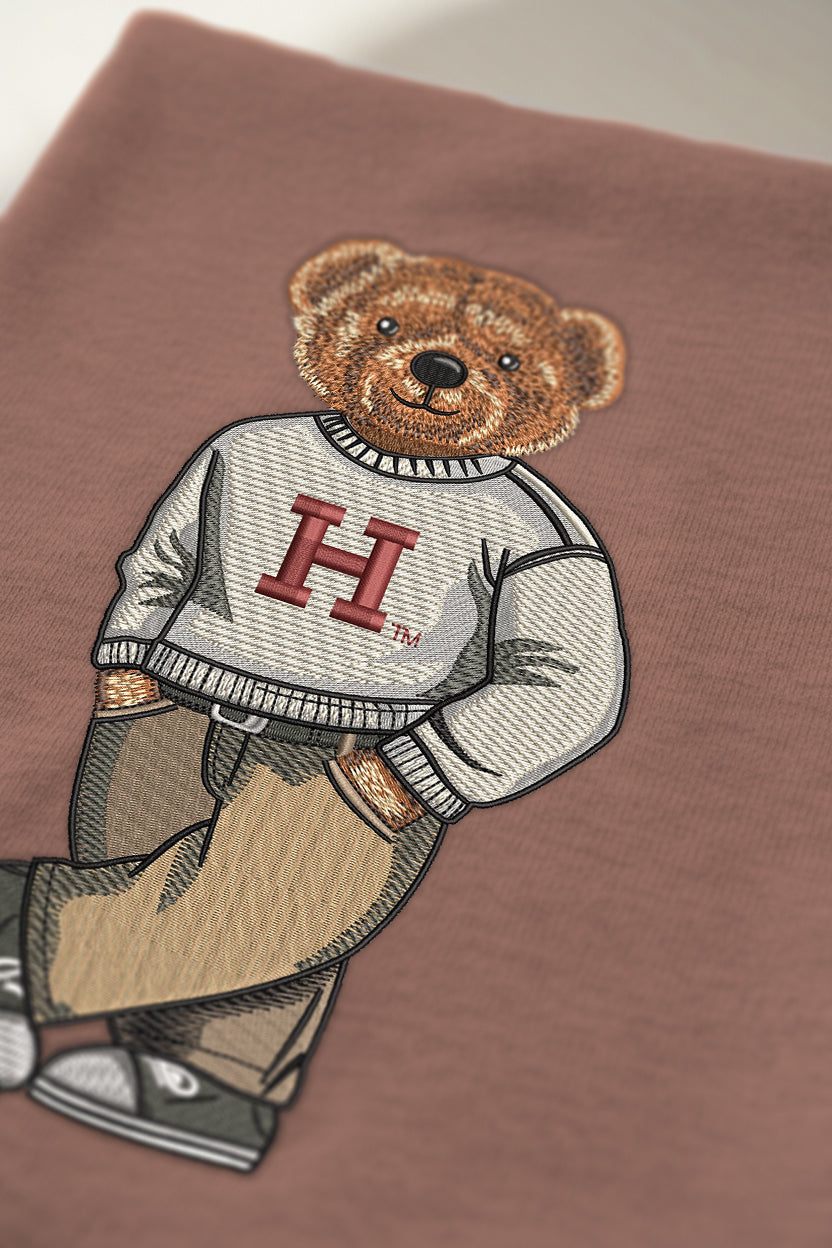 Harvard Cream Sweater Embroidered Crewneck
