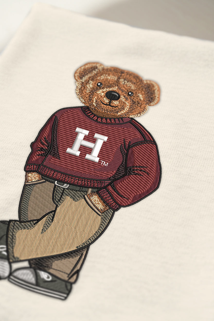 Harvard Maroon Sweater Embroidered Hoodie