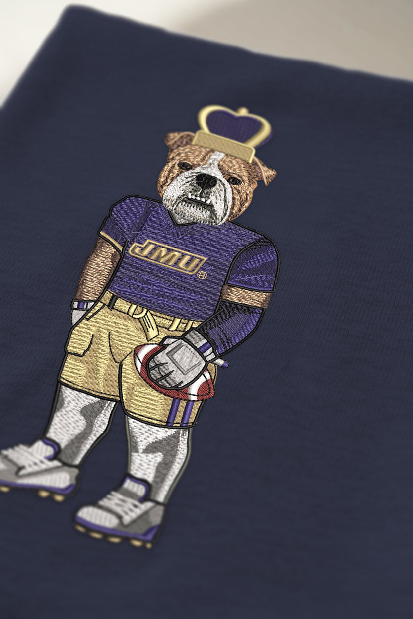 JMU Football Embroidered Tee