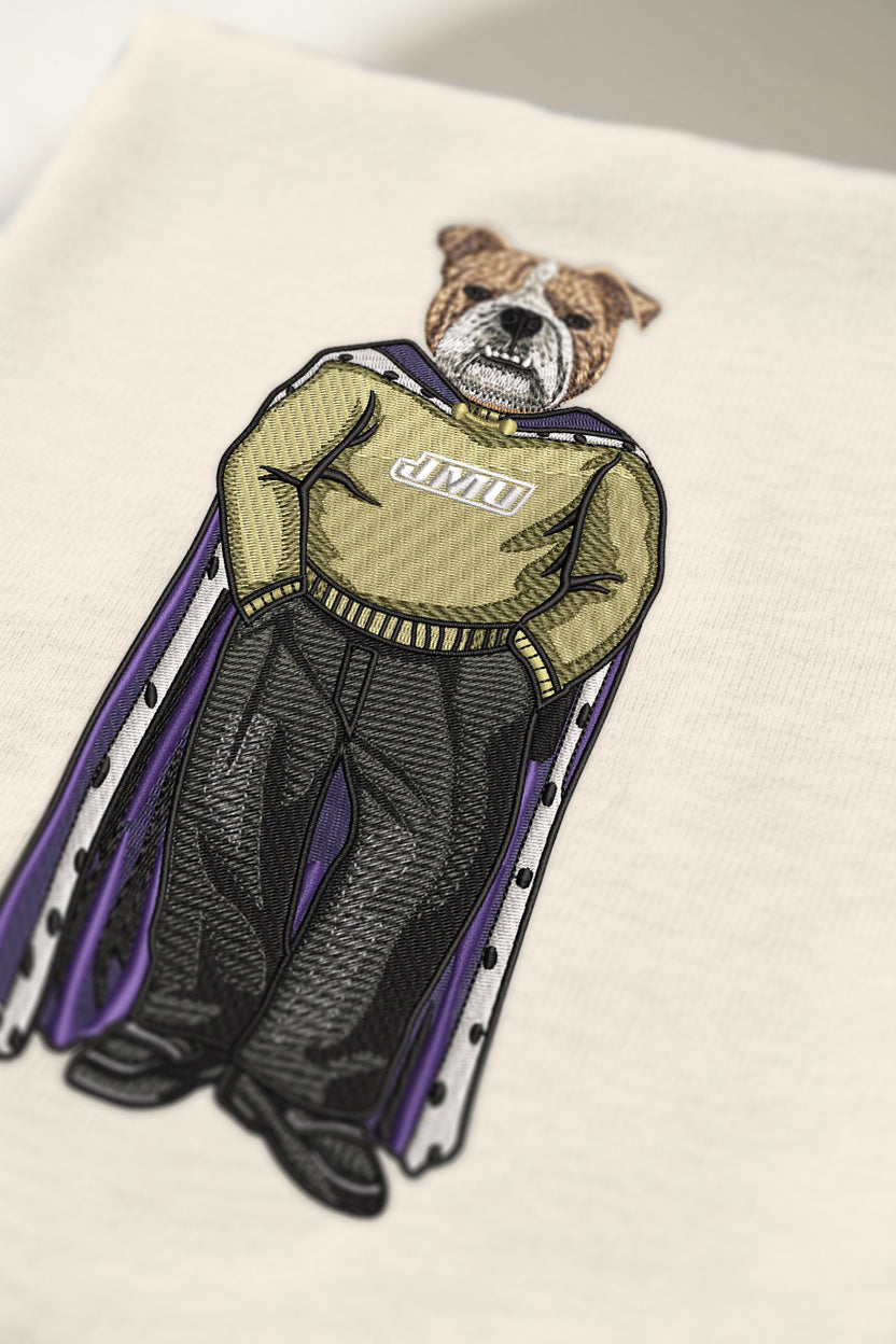 JMU Live Dog Embroidered Crewneck