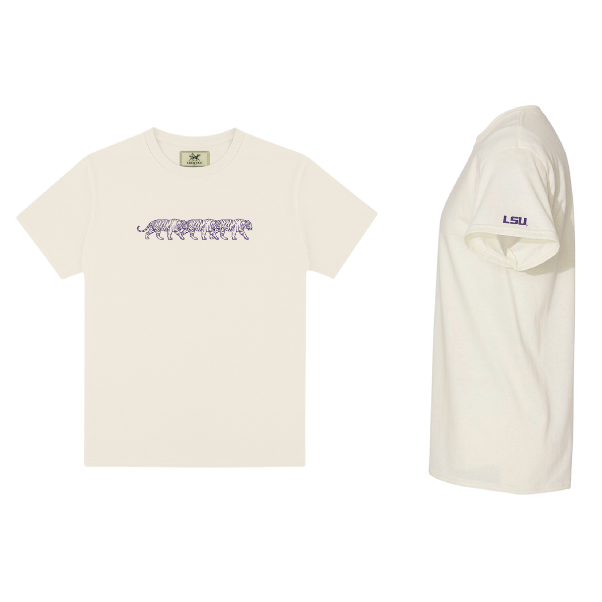 LSU 3 Tigers Embroidered Tee
