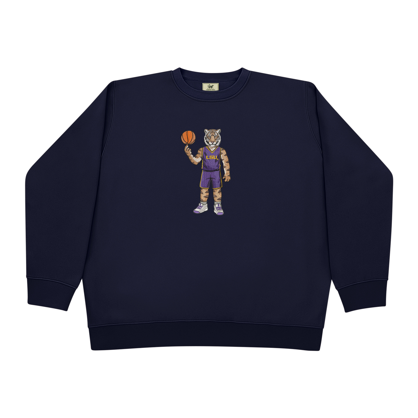 LSU Basketball Embroidered Crewneck