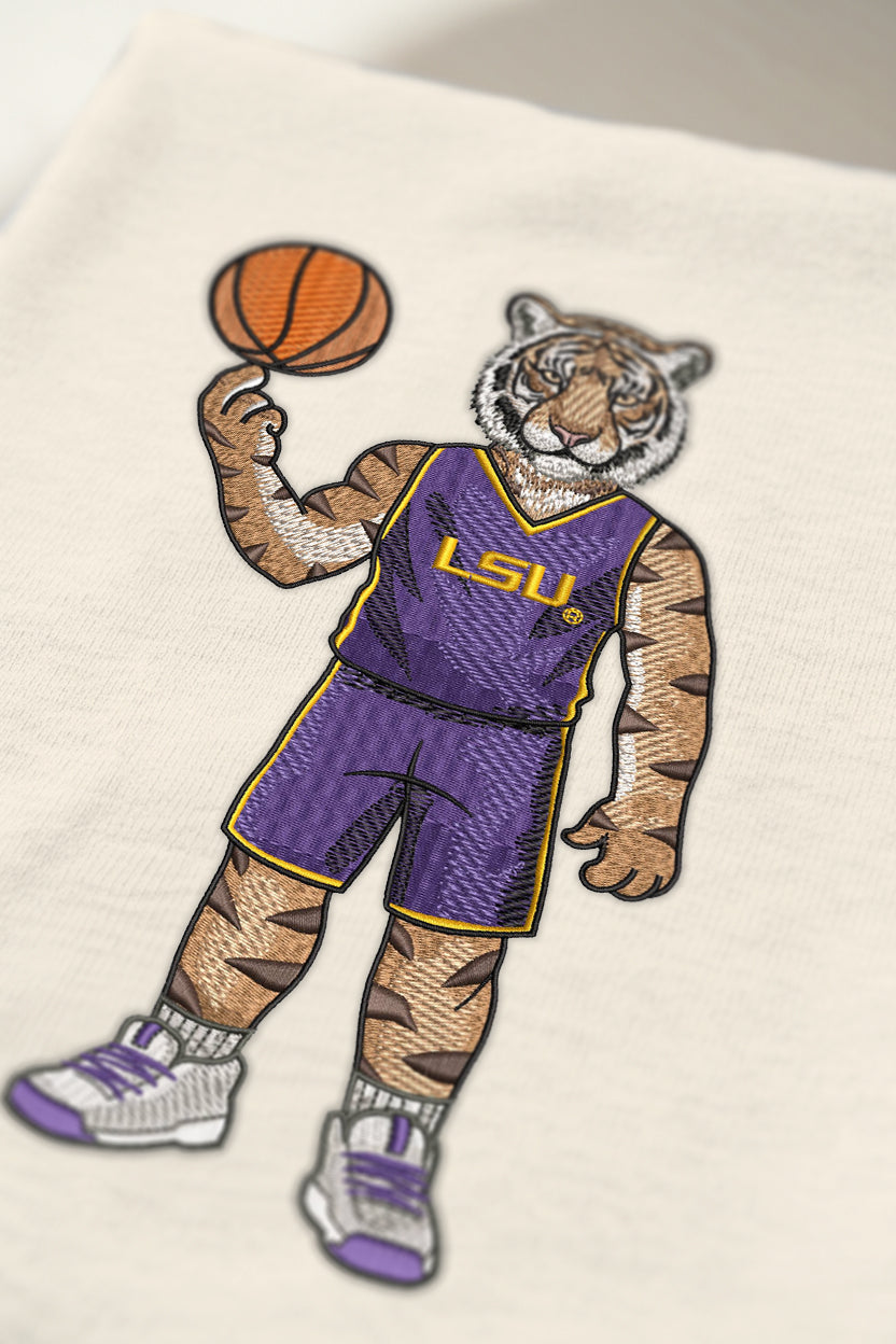 LSU Basketball Embroidered Tee