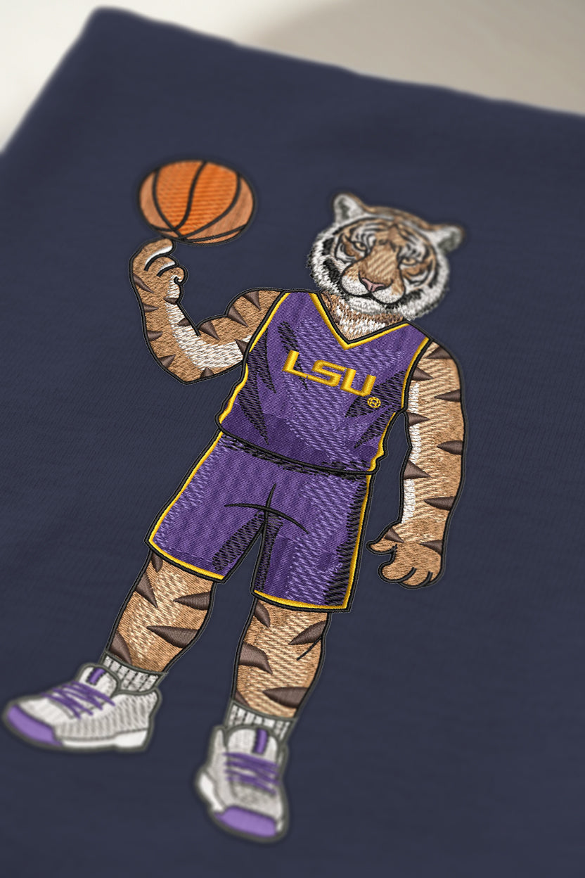 LSU Basketball Embroidered Crewneck