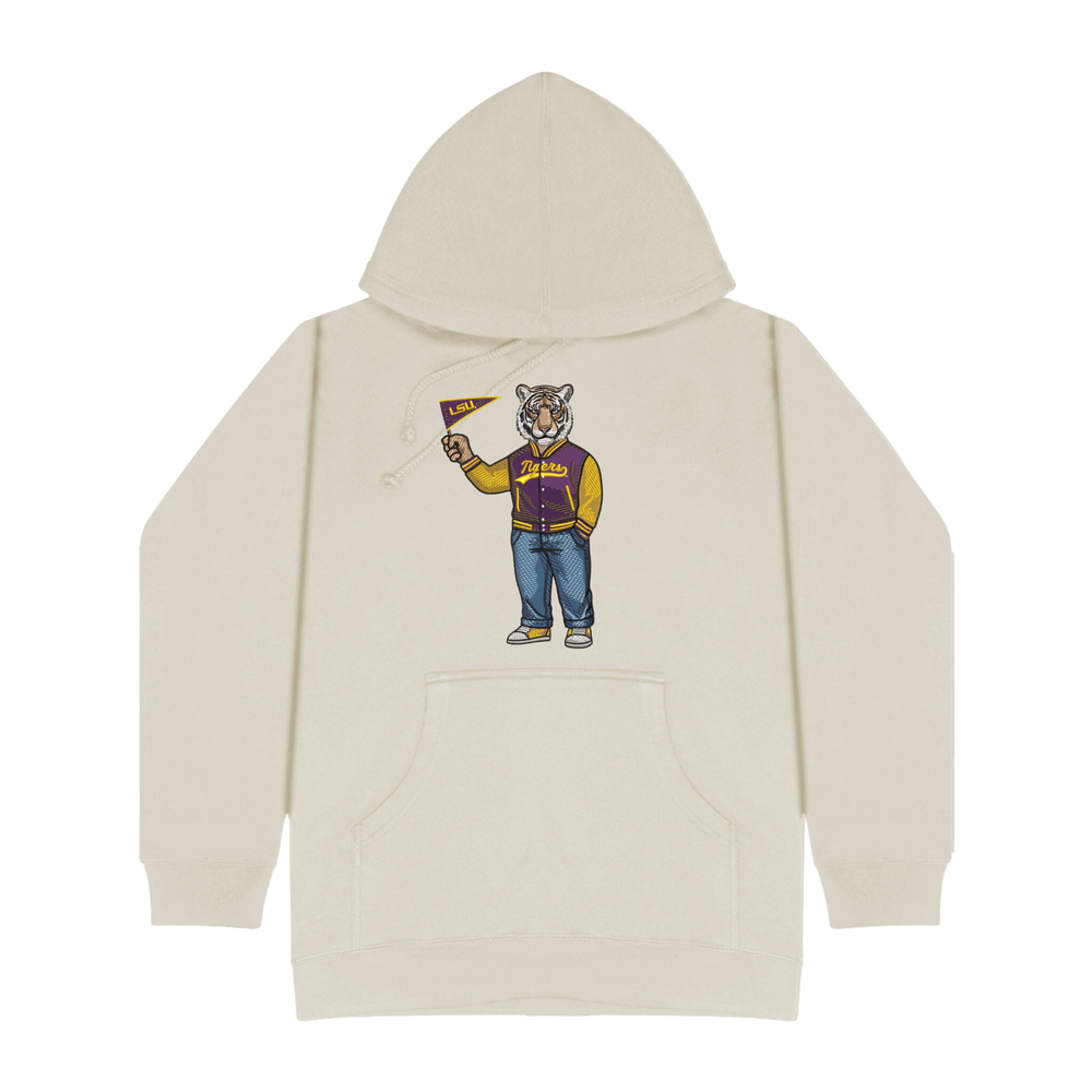 LSU Pennant Flag Embroidered Hoodie