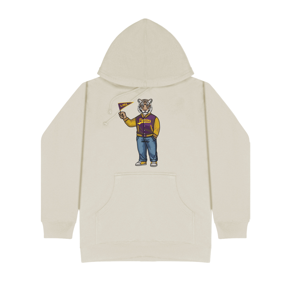 LSU Pennant Flag Embroidered Hoodie