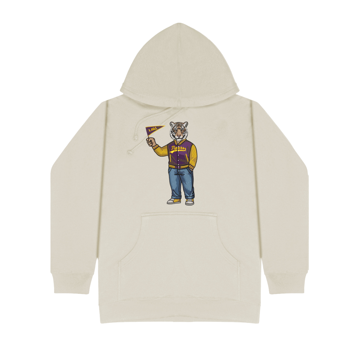LSU Pennant Flag Embroidered Hoodie