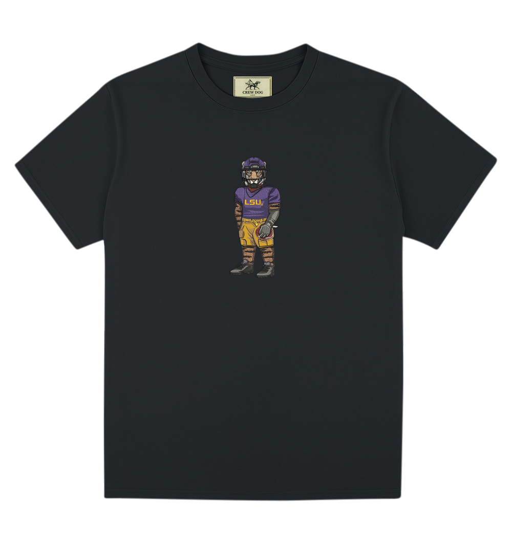 LSU Football Embroidered Tee