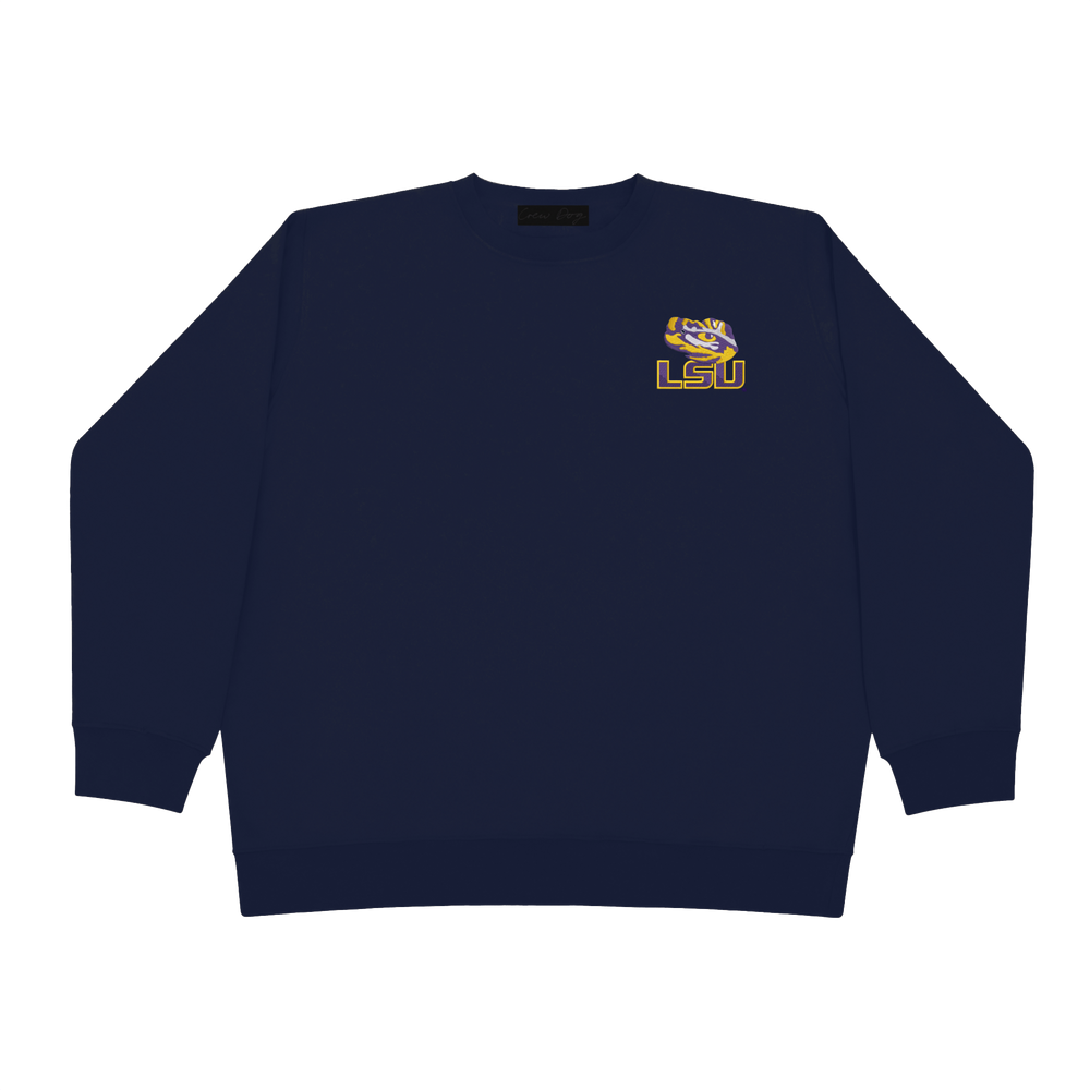 LSU Half Face Crewneck