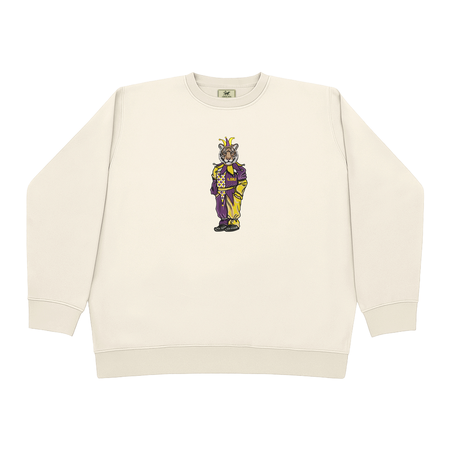 LSU Mardi Gras Jester Embroidered Crewneck