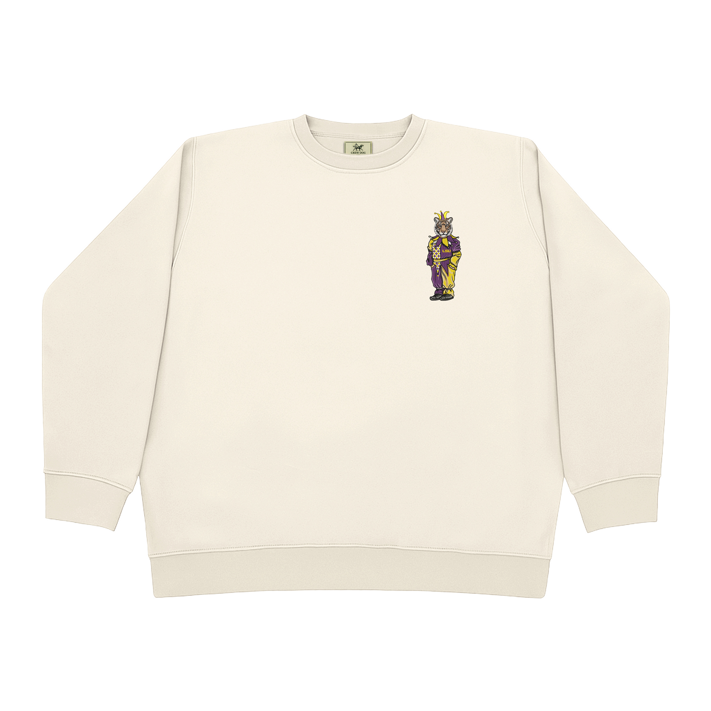 LSU Mardi Gras Jester Embroidered Crewneck