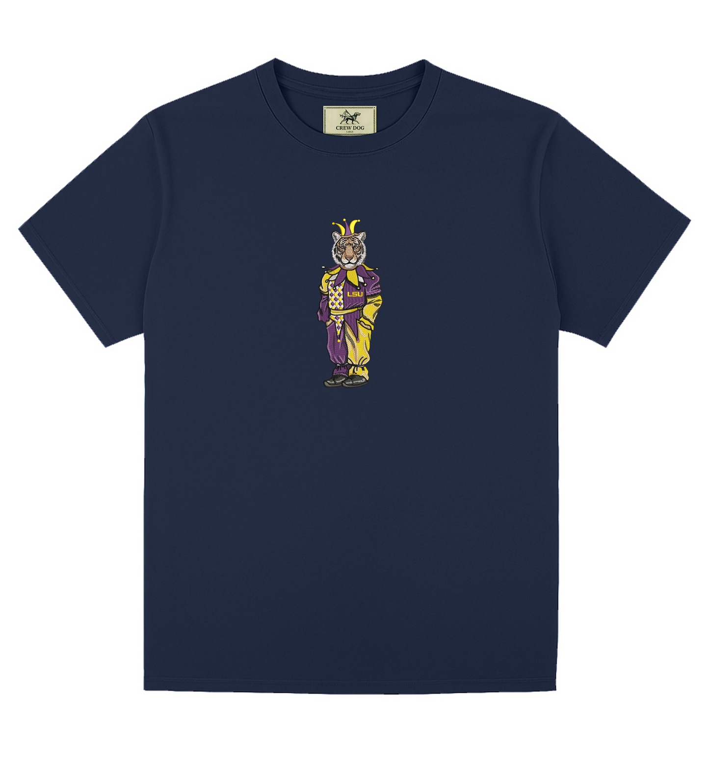 LSU Mardi Gras Jester Embroidered Tee