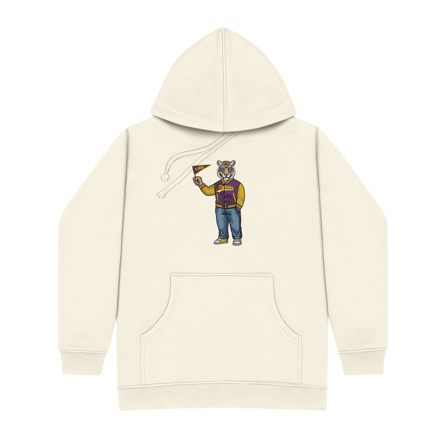 LSU Pennant Flag Embroidered Hoodie