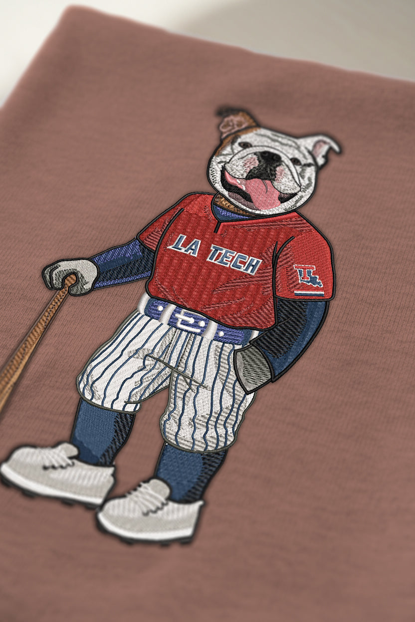 Louisiana Tech Baseball Embroidered Crewneck