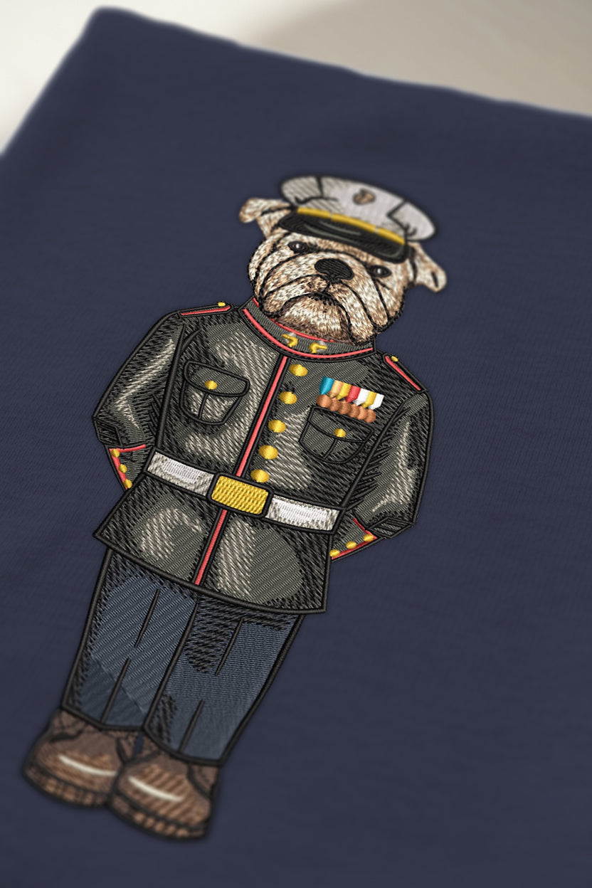 Marine Dress Blues Embroidered Crewneck