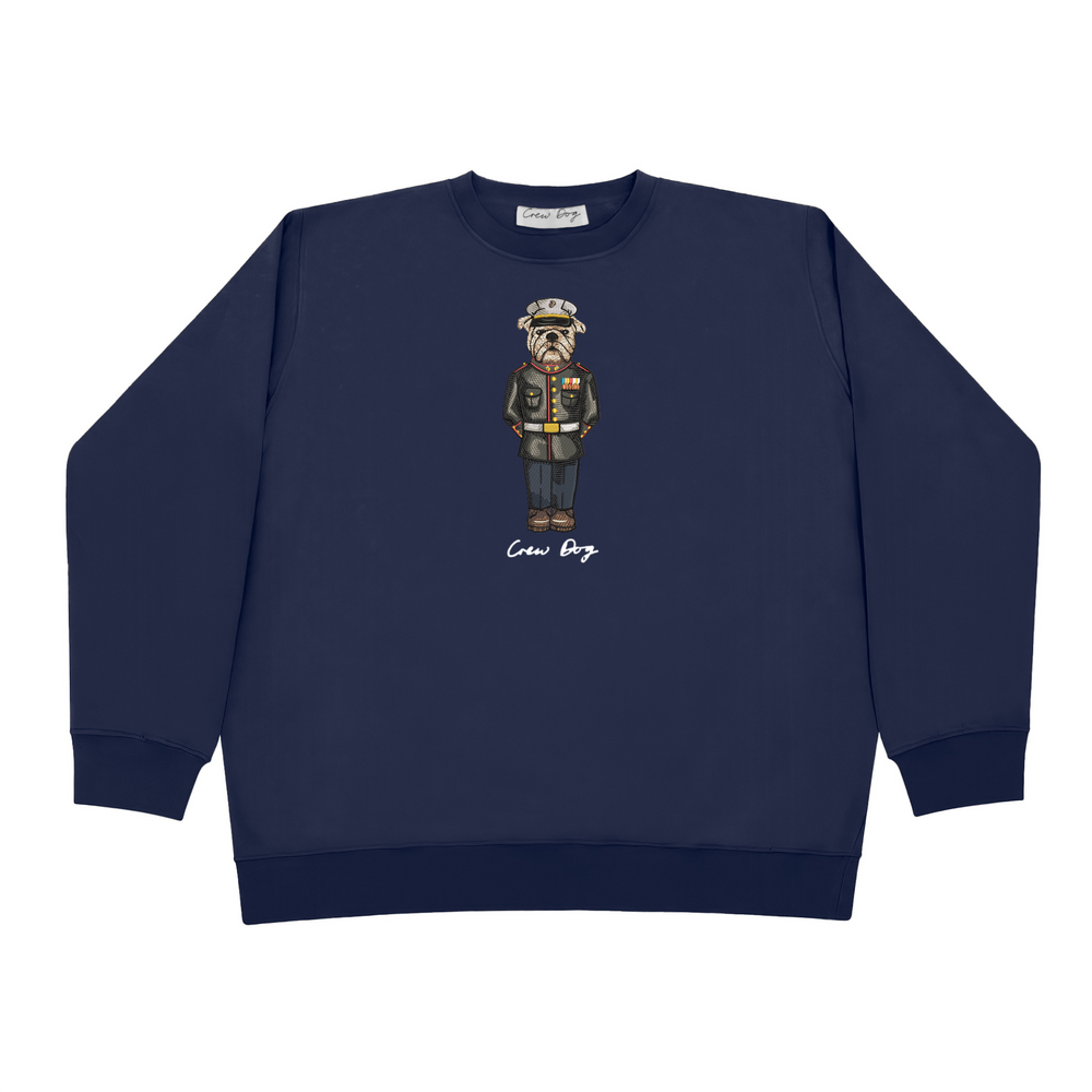 Marine Dress Blues Embroidered Crewneck