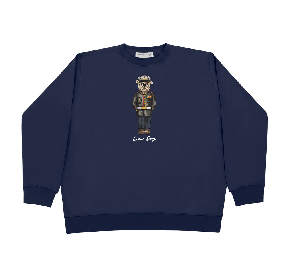 Marine Dress Blues Embroidered Crewneck