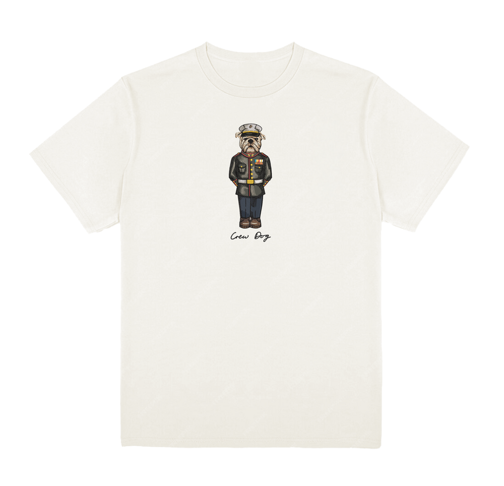 Marine Dress Blues Embroidered Tee