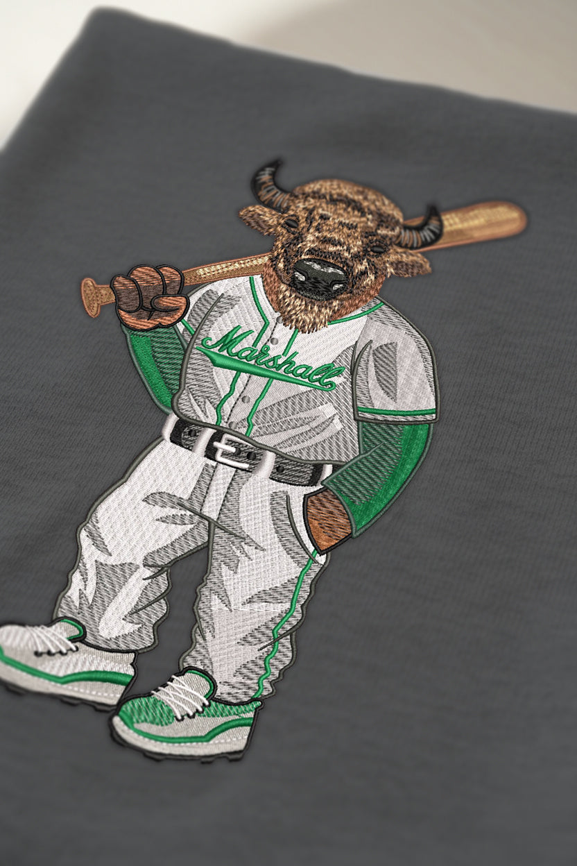 Marshall Baseball Embroidered Crewneck