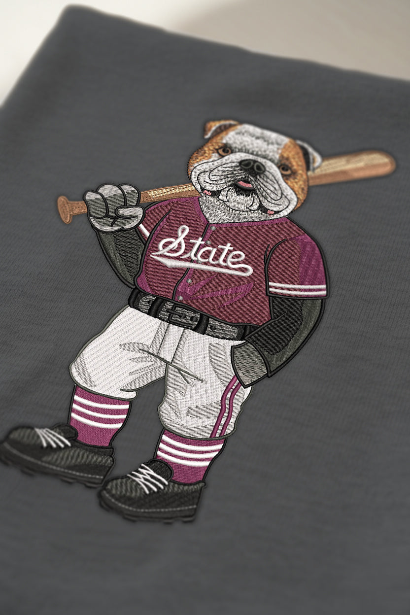 MS State Baseball Embroidered Tee