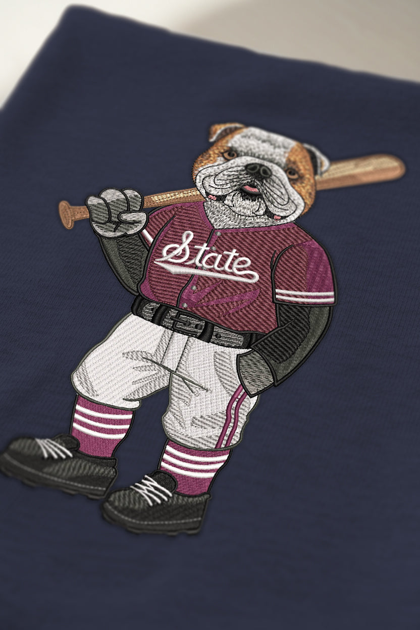 MS State Baseball Embroidered Crewneck
