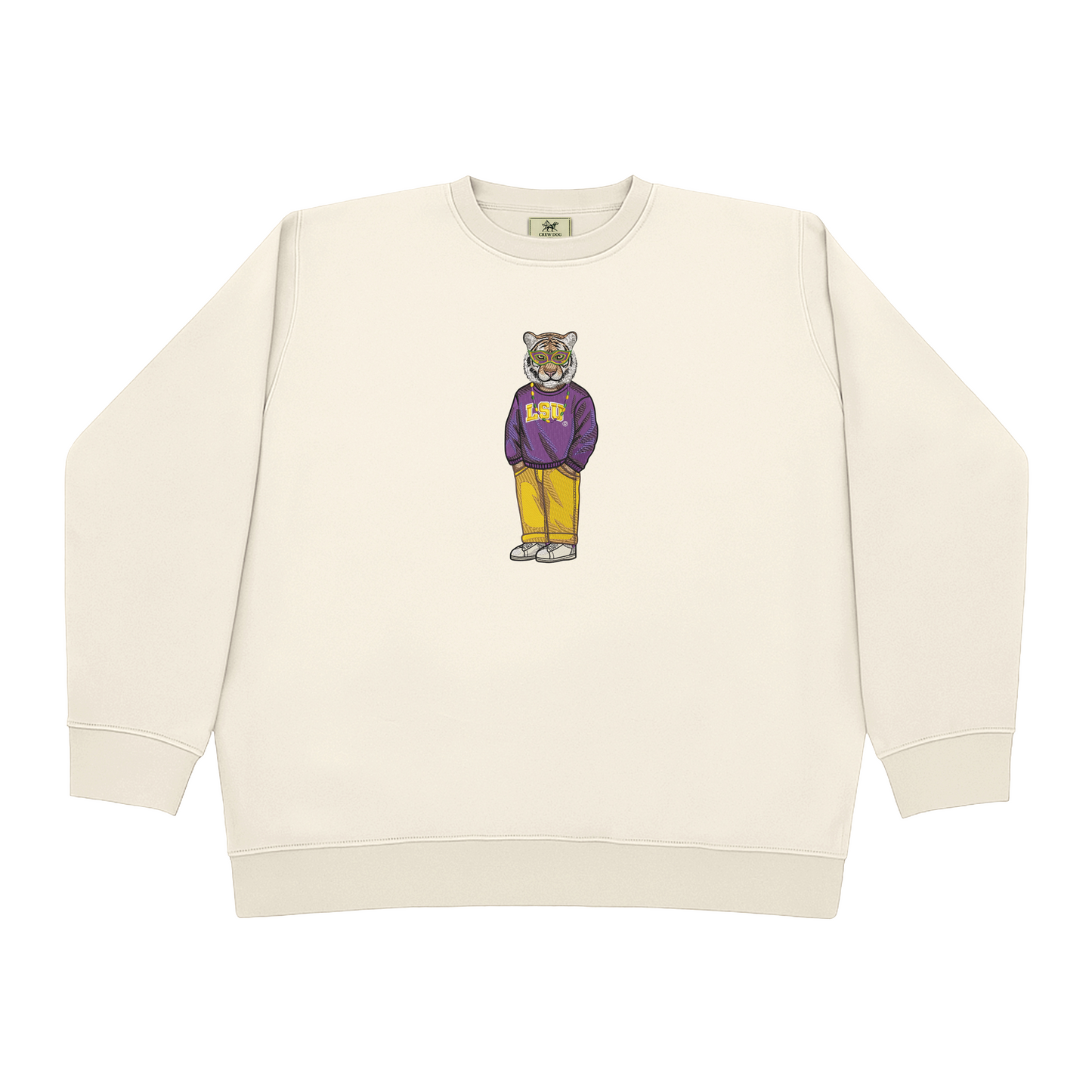 LSU Mardi Gras Mask Embroidered Crewneck