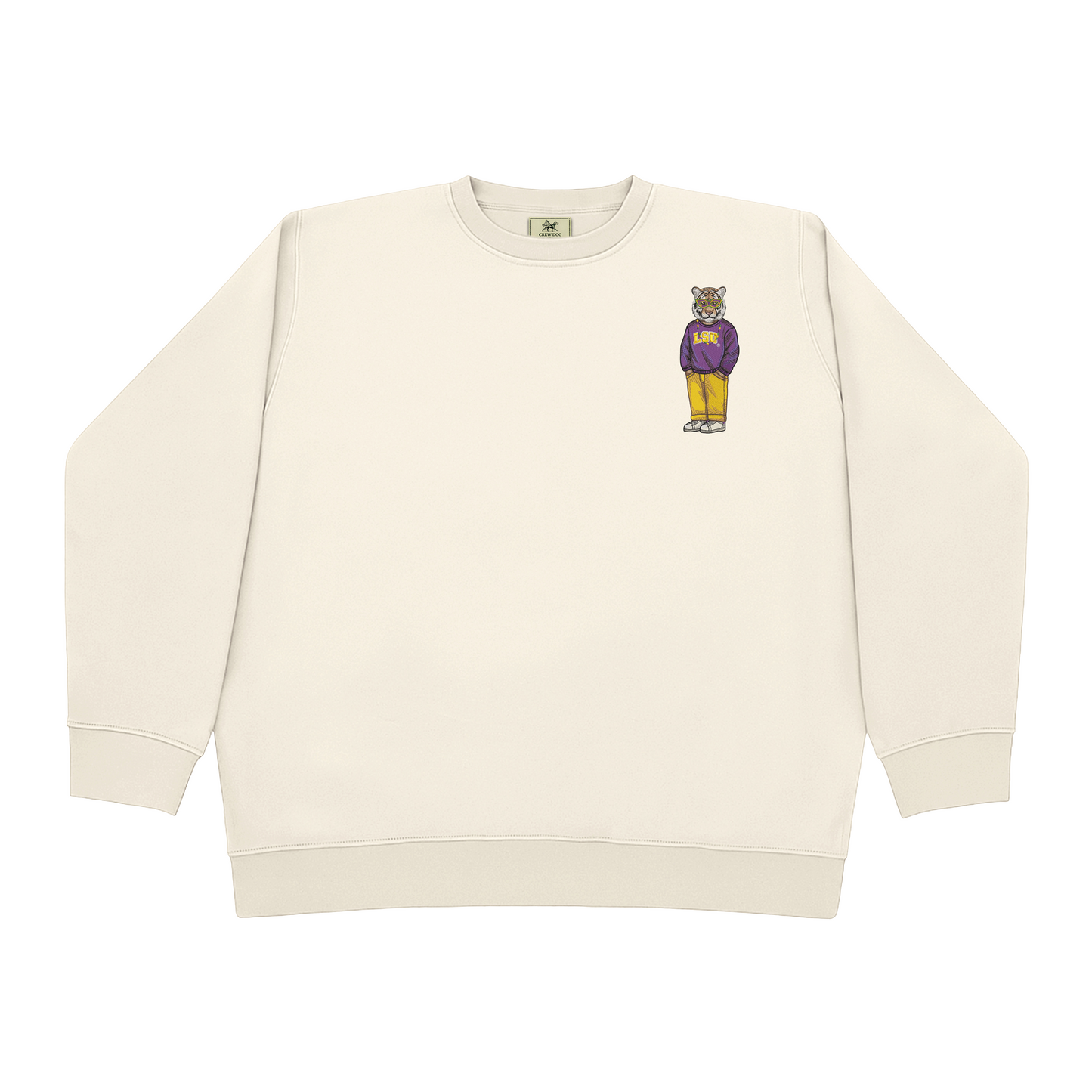 LSU Mardi Gras Mask Embroidered Crewneck